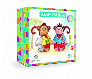 Набор для создания фигурки из серии Шар-Папье -  Обезьянки (Шар-Папье, В01581) Набор для создания фигурки из серии Шар-Папье -  Обезьянки (Шар-Папье, В01581)